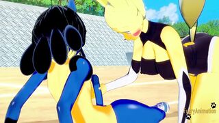Pokemon Anime Furry Yiff 3D - Lucario x Pikachu rough