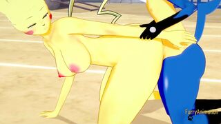 Pokemon Anime Furry Yiff 3D - Lucario x Pikachu rough