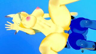 Pokemon Anime Furry Yiff 3D - Lucario x Pikachu rough