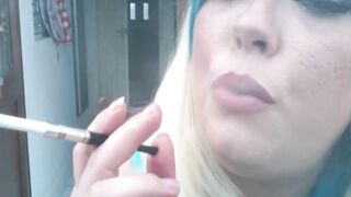 BBW Blondie Tina Snua Smoking A Skinny Vogue Cigarette Into