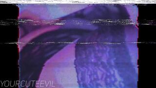Pulsating oral jizzed - cum inside mouth inside neon lights