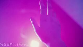 Pulsating oral jizzed - cum inside mouth inside neon lights