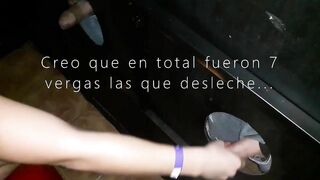 I strip 7 dicks into my first Glory Hole and