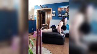 Fiance blows huge rough dick on her knees looking inside camera