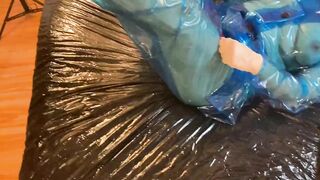 Blue Transparent RUBBER Plastic Masturbation