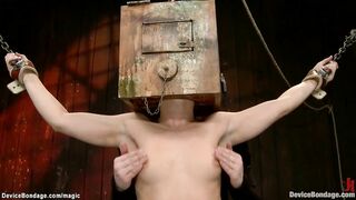 Blonde with trapped oral sex tormented