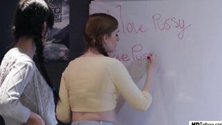 Beauty lesbo hoe having threesome with Bae professor and a red head