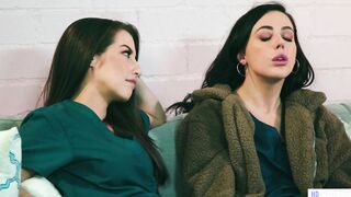 Bubble ass lesbo roomies having first time dyke sex