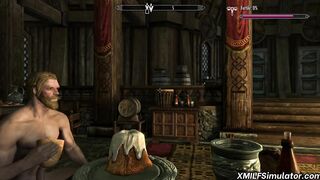 Skyrim threesome sex lesson for MILF