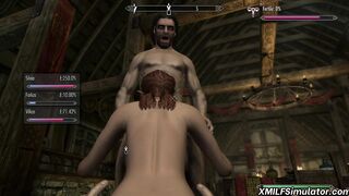 Skyrim threesome sex lesson for MILF