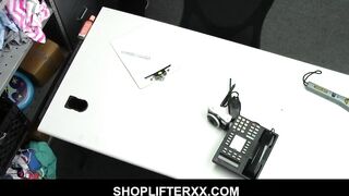 Bombshell Barely Legal Shoplifter Scarlett Mae Screwed By Pervy Loss Prevention