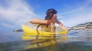Playful Lovers Using Anal Plug To Enjoy Into Outdoors Beach