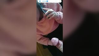 Uk Red Haired On phone to mum sucking off dick