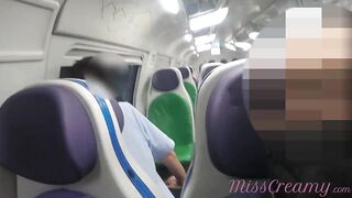 Outdoors cunt flash on the train.Beauty women touches her snatch