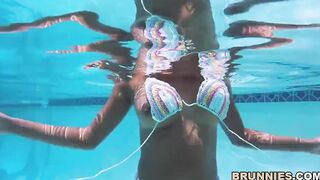 Natural Bae african gets fucked into the pool