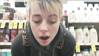 Into outside with sex toy and having an orgasm inside a vehicle