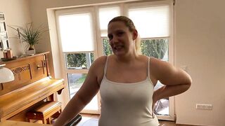 German-Stallion blonde bitch needs help again - Cummed
