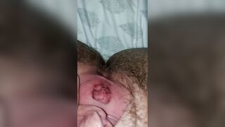 Suck my unshaved squirting juicy snatch make my huge clitoris rough