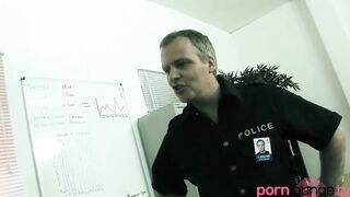 Perp with big natural titted ride cops