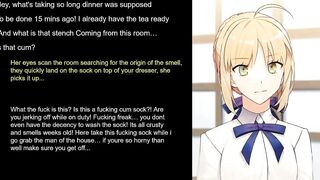 Saber finds youre cumsock anime joi