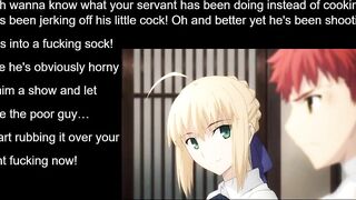 Saber finds youre cumsock anime joi