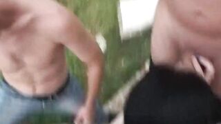 Amateur outdoors gang-bang -T.F.Club