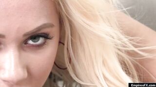A tiny titties blonde Bae booty banged by a huge ebony dick