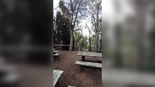 Using her long booty into the forest for a bareback doggy banged