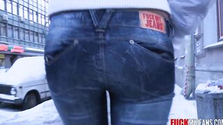 Young dark haired bimbo can barely fit long dick into tight butt