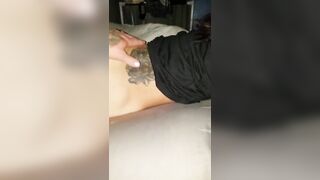 Wifey with fat butt squirting puddles while waking up with cum