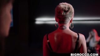 3 lesbo anal couple using a sex toy