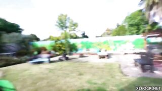 Lustful Natalie Brooks takes a long african dick into her tight p