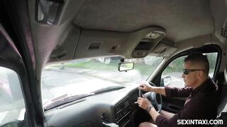 The vulgar taxi driver wants a homemade striptease performance
