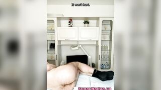 Deep bikini waxing for a man with a tiny dick