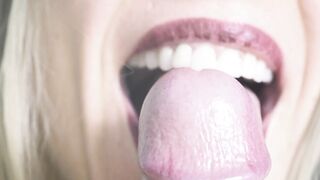 Sexual close up tongue bj