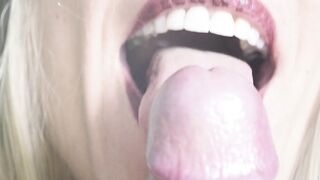 Sexual close up tongue bj