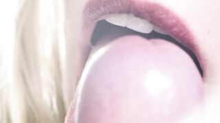 Sexual close up tongue bj