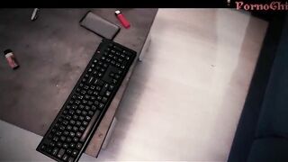 geeky neighbors gets his penis jerked and butt boned