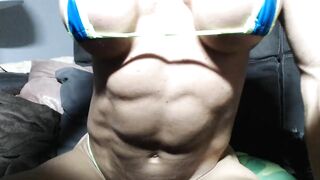 FBB web cam flexing big female bodybuilder muscle clitoris