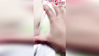 Amateur Thai lesbo licks her friend's bushy cunt