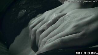 A finger inside her tight booty while she massage her