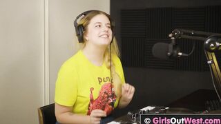 Chubby big titted chick licks unshaved twat and booty into the