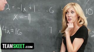 babe Blonde Schoolgirl Ditch Prom And Banged! Into Classroom