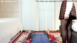 AB057 Collage cunt with mouth gorgeous toejob with her suger daddy