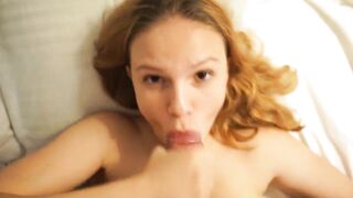 I wake my stepsister with a cock on her lips