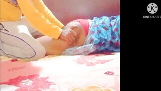 Brother screwed sister while massaging with clear hindi audio