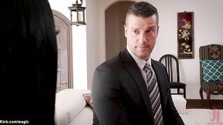 Stepdad fucks 19 year old and big titted wifey