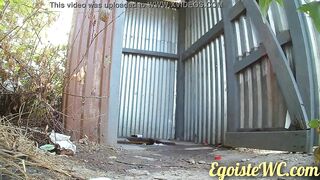 NEW! Super Sexy peeing inside a rural bathroom inside the fresh