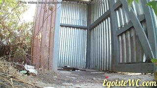 NEW! Super Sexy peeing inside a rural bathroom inside the fresh