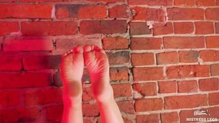 Girlfriend' Barefoot and Filthy Soles Pose